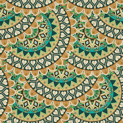 Ornate floral seamless texture, endless pattern with vintage mandala elements.