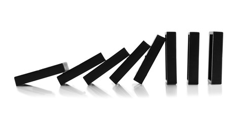 Dominoes on white background