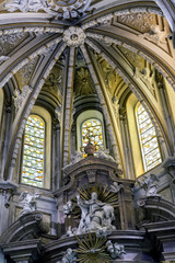 Fototapeta na wymiar Interior of the cathedral of Cuenca, detail of Major Chapel, Cuenca, Spain