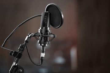 Microphone in recording studio