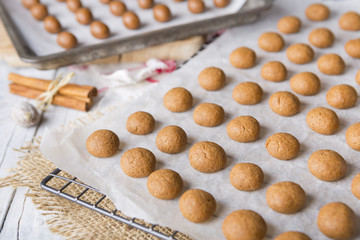 Homemade pepernoten or kruidnoten for Dutch holiday Sinterklaas