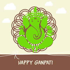 Ganesha chaturthi festival greeting card