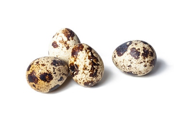 Quail eggs are isolated on a white background