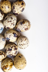 Obraz premium Quail eggs are isolated on a white background
