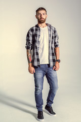 full length picture of a casual young man posing © fotofabrika