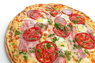 italian pizza over white