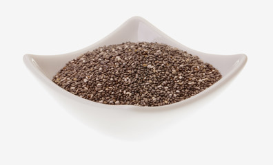 Chia seed on white background