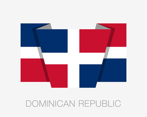 Flag of Dominican Republic. Flat Icon Wavering Flag with Country