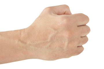 Hand - Faust auf weißem Hintergrund