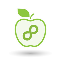 Isolated  line art  apple icon with an infinite sign