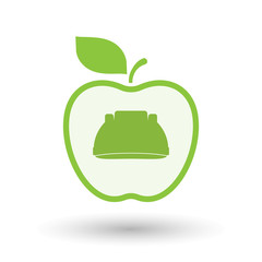 Isolated  line art  apple icon with a work helmet