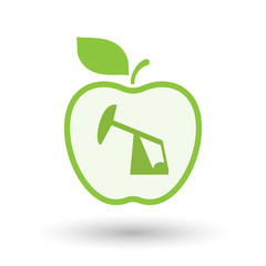 Isolated  line art  apple icon with a horsehead pump