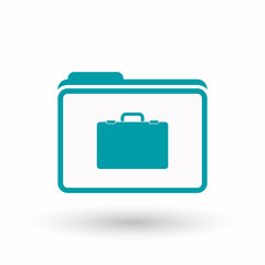 Isolated  line art folder icon with  a briefcase