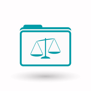 recommend clip art: Isolated  line art folder icon with  an unbalanced weight scale