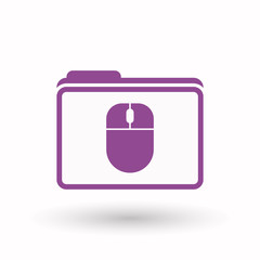 Isolated  line art folder icon with a wireless mouse