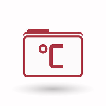 recommend clip art: Isolated  line art folder icon with  a celsius degree sign