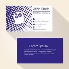 blue abstract dots business card design eps10