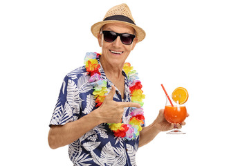 Tourist holding a cocktail