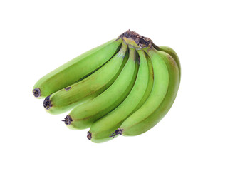 the green banana on white background