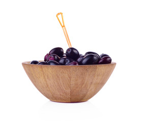 Jambolan plum or Java plum on white background.