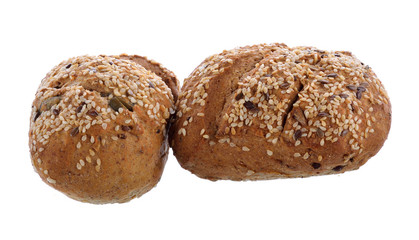 Traditional bread on white background