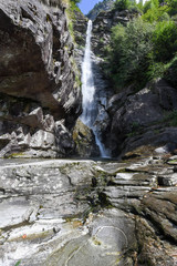 Santa Petronilla waterfalls at Biasca on Cantone Ticino