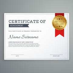 simple elegant horizontal certificate template