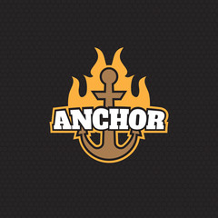 Anchor Retro Vintage Insignia or Logotype Vector