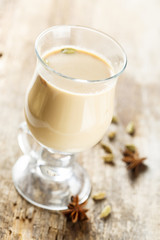 Homemade tea with milk or chai latte