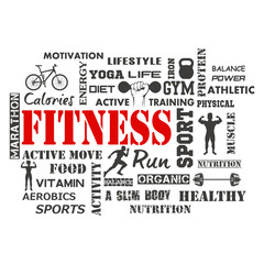 Fitness and Healthy Exercise Word