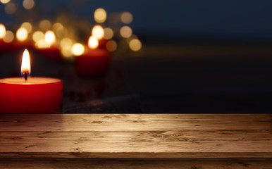 Background with burning candles