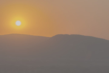 Sunset in the mountains