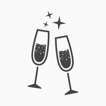 Champagne glass icon of vector illustration for web and mobile