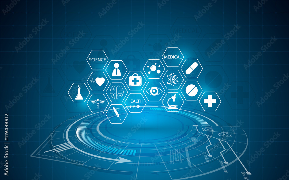 Wall mural abstract medical innovation concept background - Wall murals