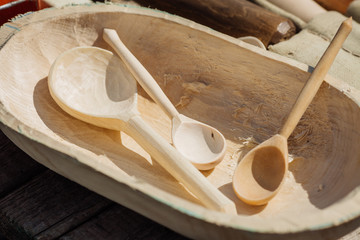 wooden spoons and dish