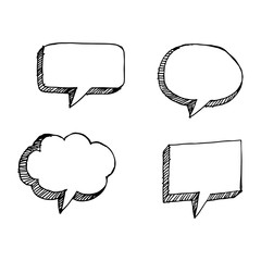 Speech bubble hand drawing illustration design