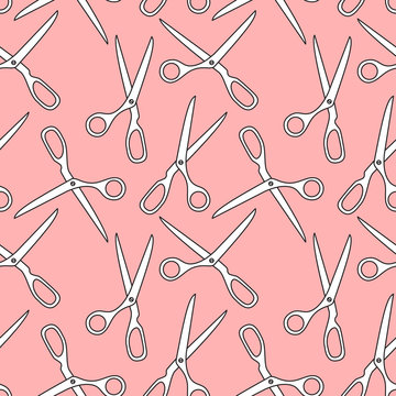 Seamless pattern made of tailor scissors