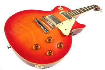 Electric guitar in isolated white background