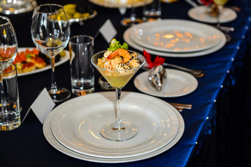 cold snack with seafood