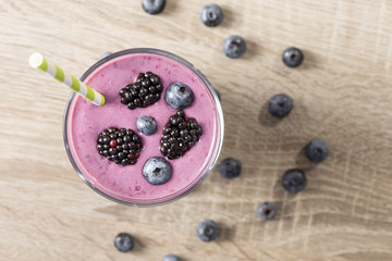 Blueberry and blackberry smoothie