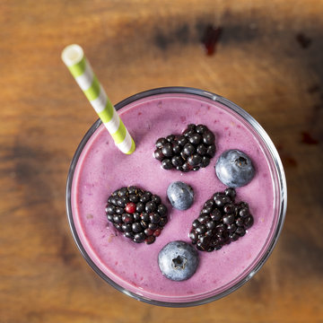 Blueberry and blackberry smoothie