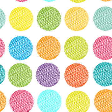 rainbow color Polka dot background, seamless pattern. embroidery