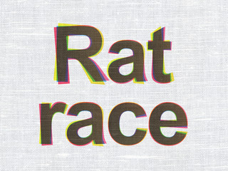 Business concept: Rat Race on fabric texture background