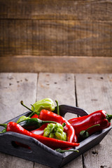 Mix sweet and spicy peppers.