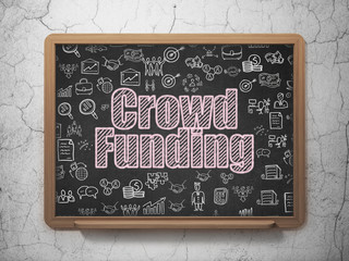 Finance concept: Crowd Funding on School board background