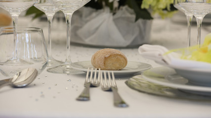 table set at restaurant