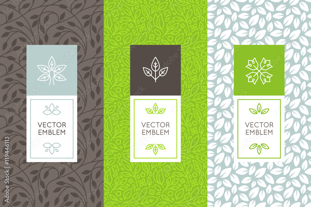 Poster vector set of packaging design templates