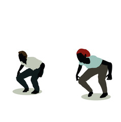 man and woman silhouette in Animation Jumping