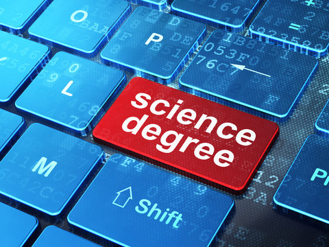 Science concept: Science Degree on computer keyboard background