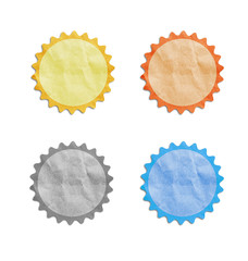 tag recycled paper craft stick on white background